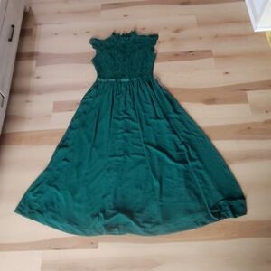 Green Lace & Sheer Dress